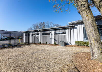 Side view of the exterior of the metal addition to the Advanced Welding Supply building