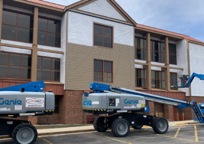 Beeler lift vehicles at the Aurora West Bend facility site