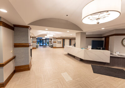 Lobby space from Avalon Square featuring large ceiling light fixture