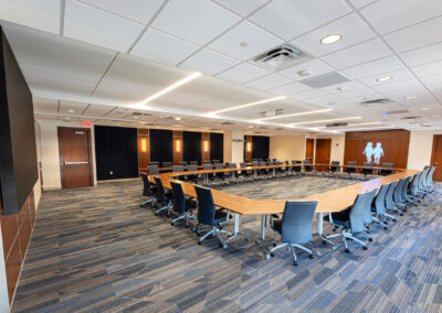 Side angle picture of the boardroom at Children's Wisconsin