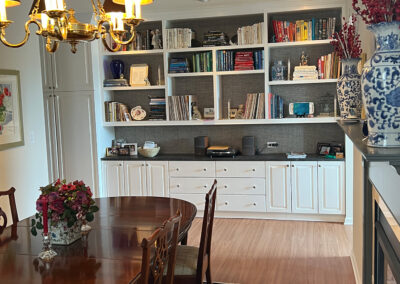 Interior space featuring dining table and chandelier from Eastcastle Place senior living facility