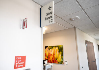 Sleep room directional sign at Aurora Sheboygan Sleep Lab