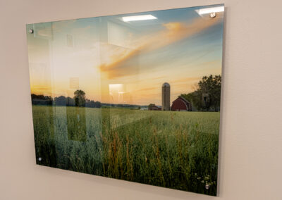 Wall art of a farm field at Aurora Sheboygan Sleep Lab