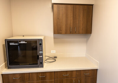 Equipment on the supply cabinet shelf at Aurora Sheboygan Sleep Lab