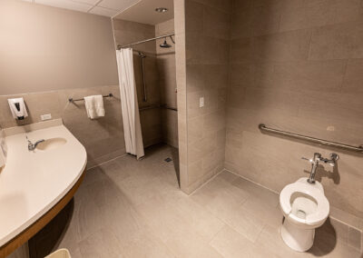 Bathroom and shower facilities at Aurora Sheboygan Sleep Lab