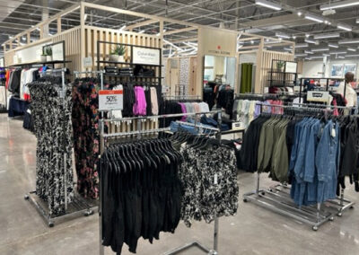 Interior retail display featuring women's clothing at Macy's Highland Grove