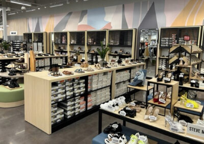 Interior retail display featuring women's shoes at Macy's Highland Grove