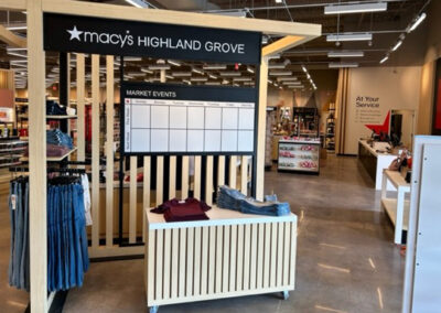 Interior retail display at Macy's Highland Grove